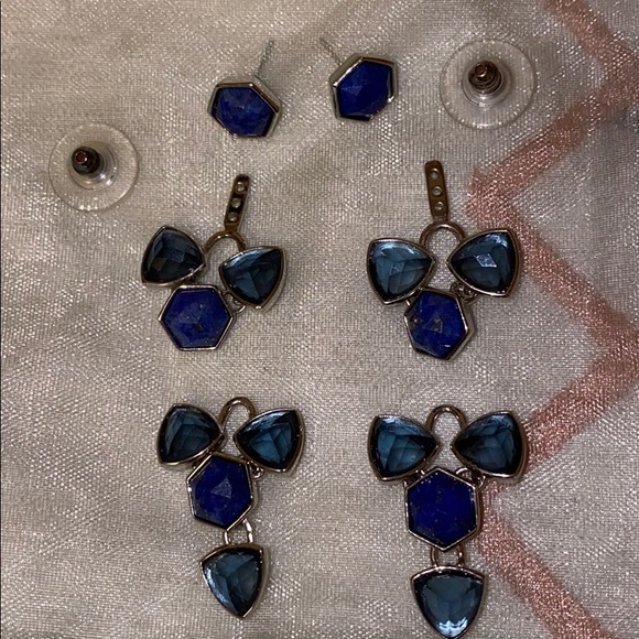 Earrings, blue, unique - Picture 2 of 3